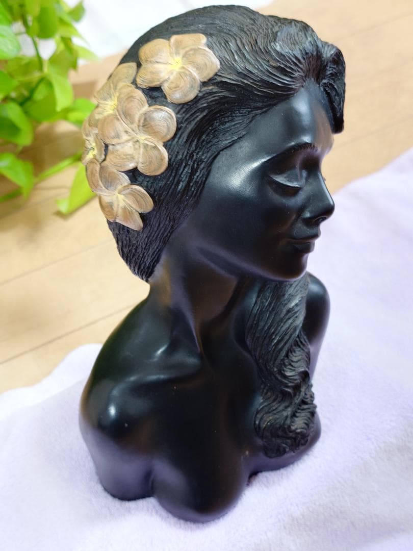 【ヴィンテージ】フランクシャーマン 黒珊瑚　胸像彫刻　1969年　ハワイ