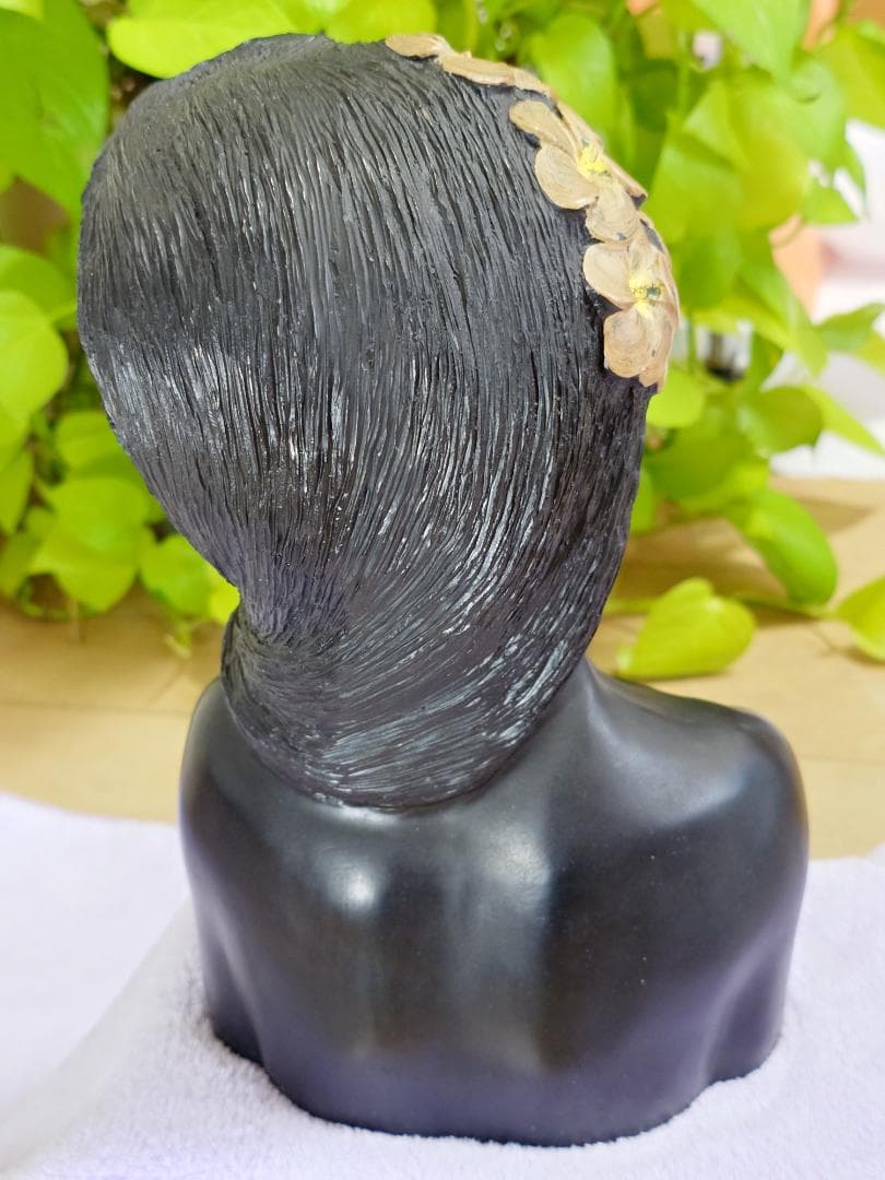 【ヴィンテージ】フランクシャーマン 黒珊瑚　胸像彫刻　1969年　ハワイ