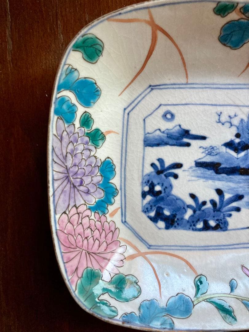 d 稀少　古伊万里　色絵　皿　骨董　アンティーク