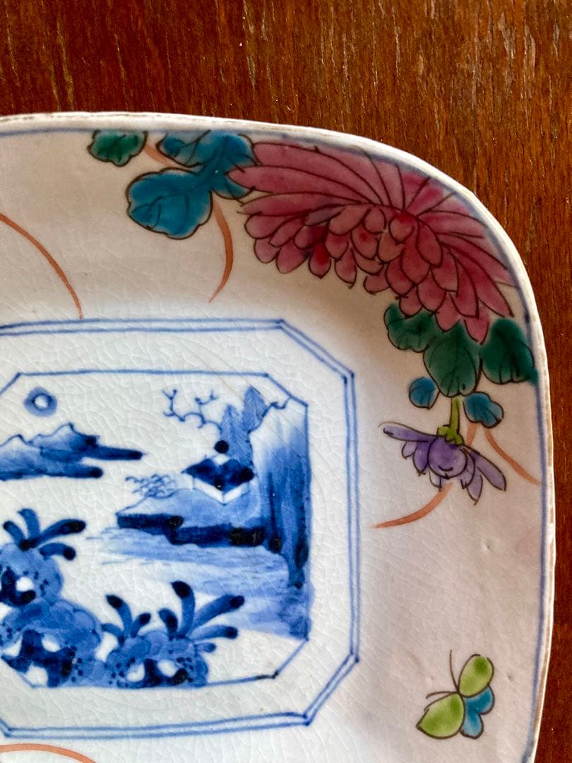 d 稀少　古伊万里　色絵　皿　骨董　アンティーク