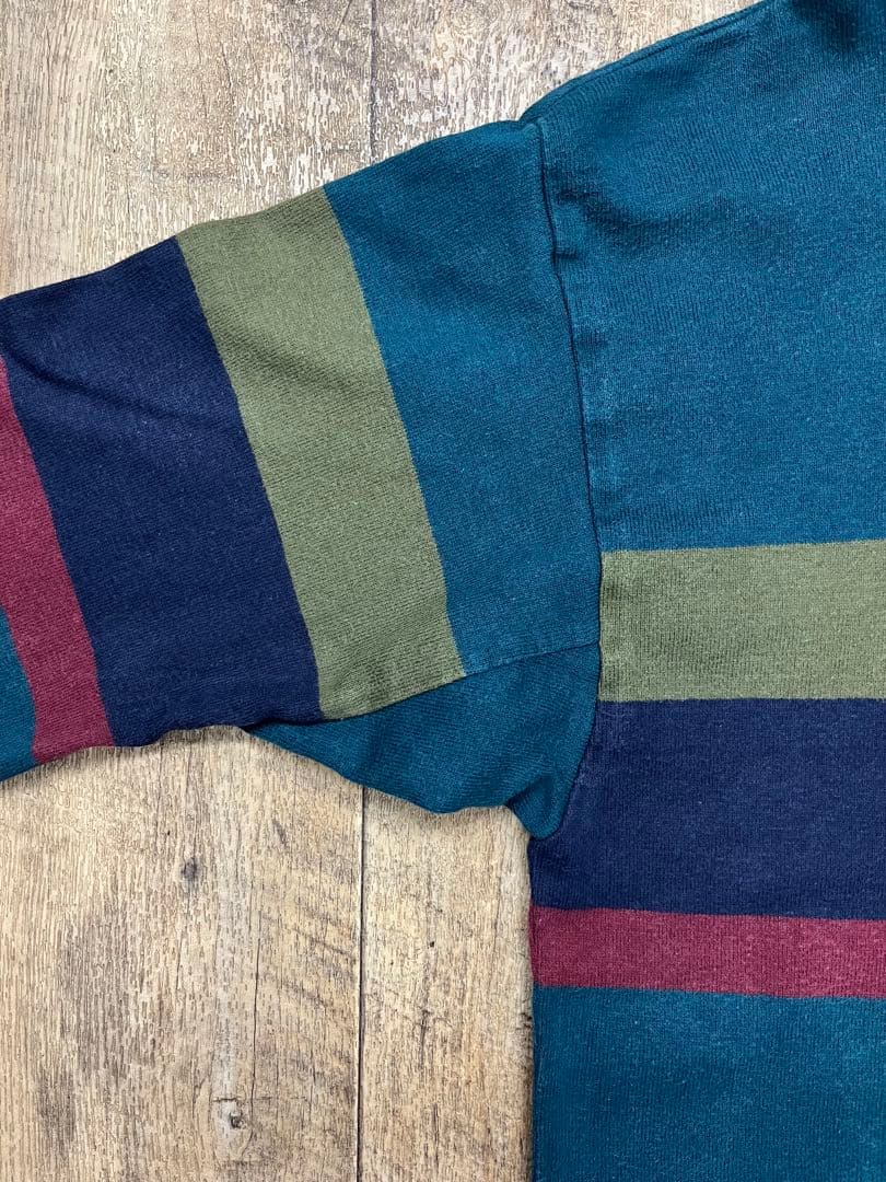 80'S LL Bean 脇の下ガゼット付き ラガーシャツ USA製