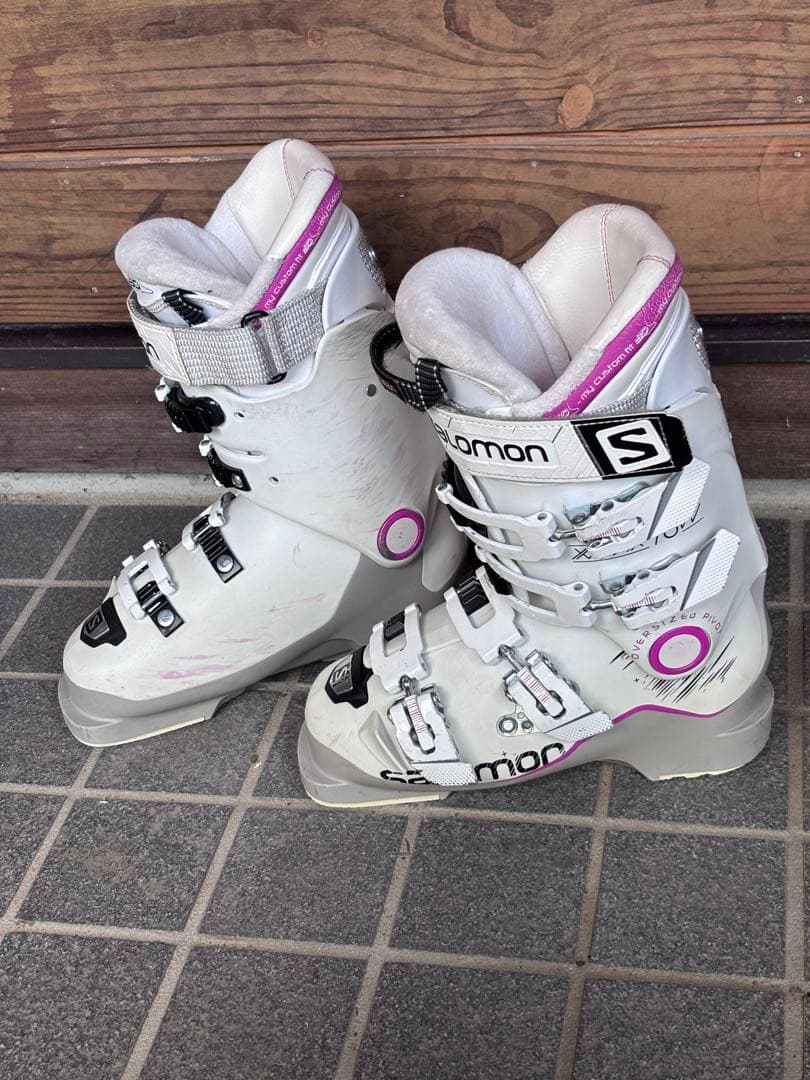 Salomon 女性用スキー ブーツ ホワイト/ピンク