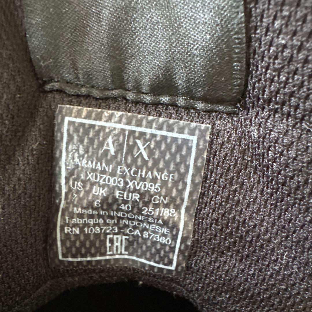Armani Exchange ブラックハイカットシューズ