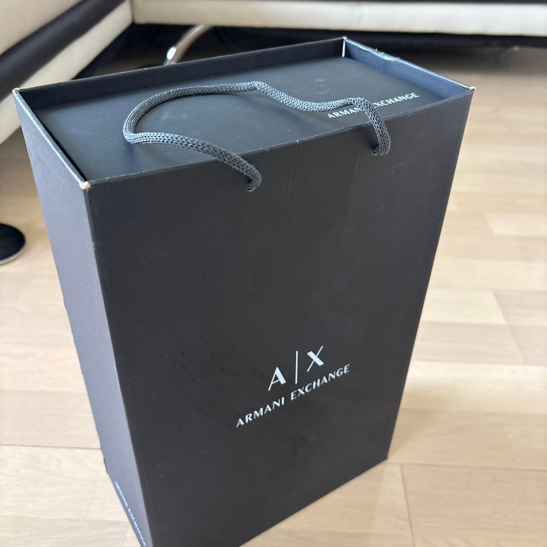 Armani Exchange ブラックハイカットシューズ