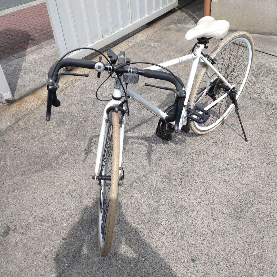 発送できません 引き取り限定で！ ホワイト シティサイクル ディスクブレーキ