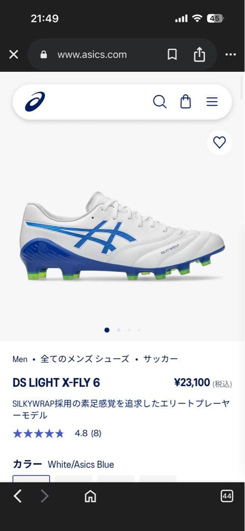 ASICS DS LIGHT X-FLY 6 札、箱付き完全未使用
