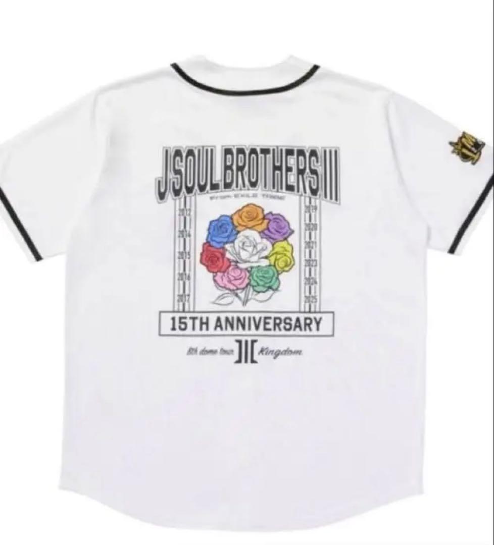 限定価格　三代目ベースボールシャツWHITEローズチャーム