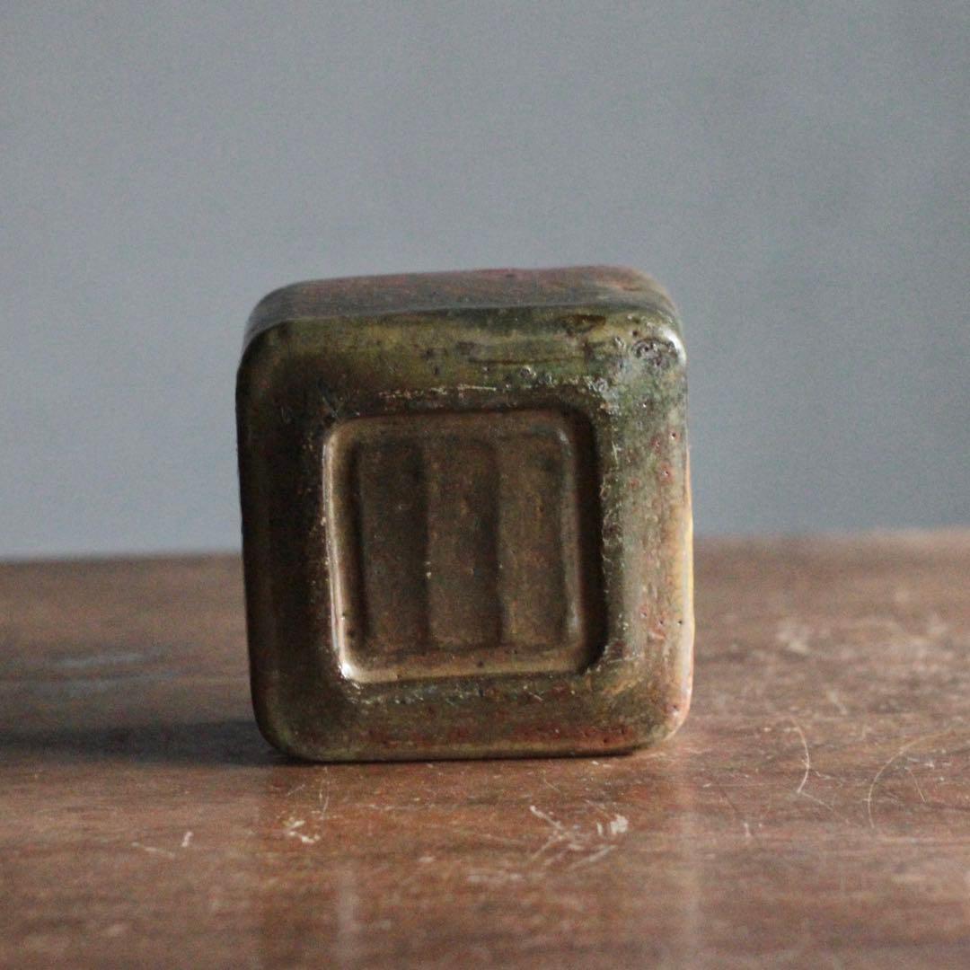 赤楽 四方形 茶碗 菓子器 古美術 古道具 アンティーク 茶道具