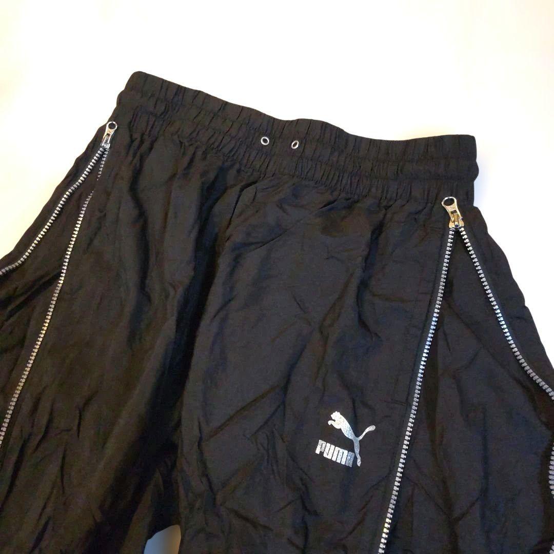 【激レア/サンプル品】PUMA サイドフルジップ ナイロンパンツ 黒 M相当