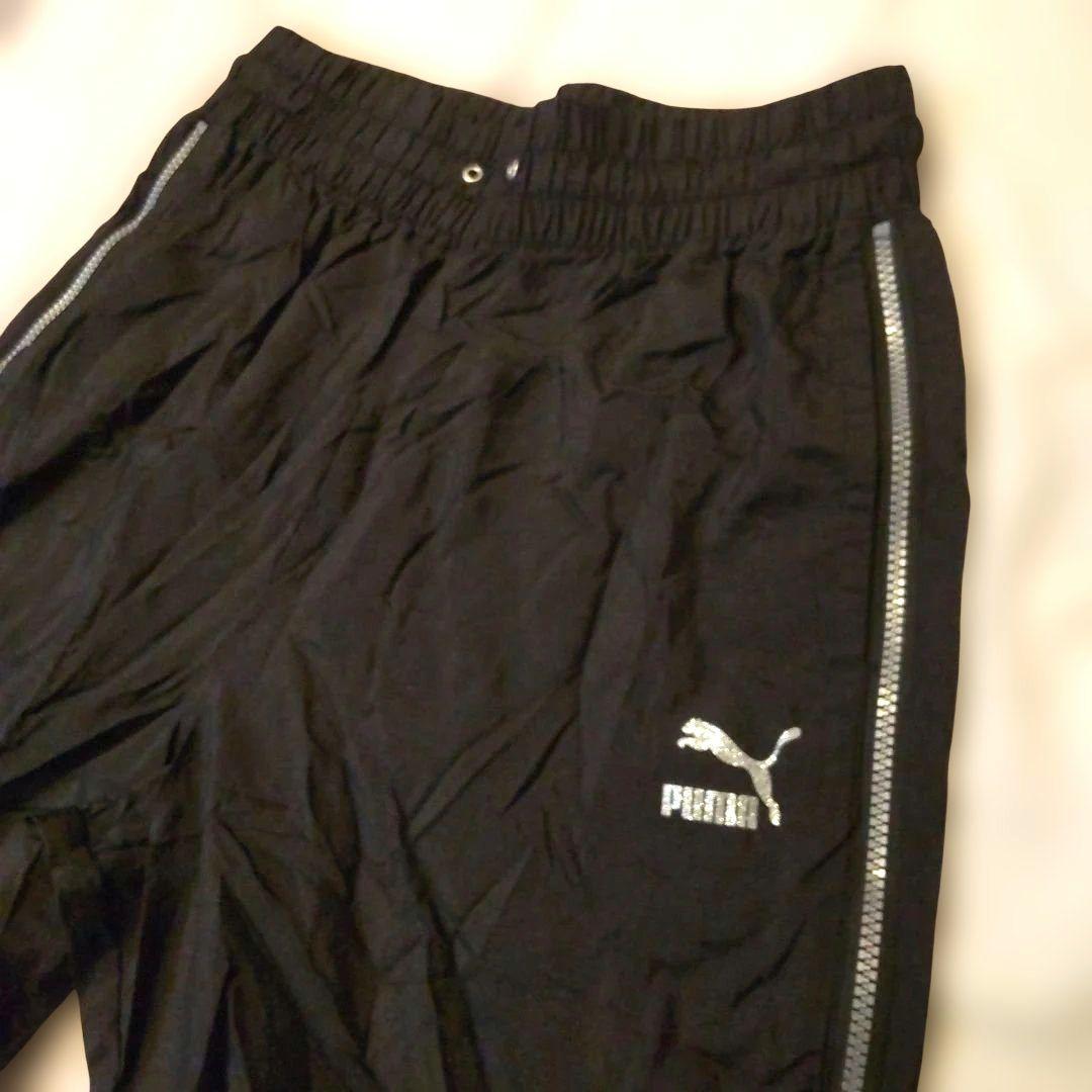 【激レア/サンプル品】PUMA サイドフルジップ ナイロンパンツ 黒 M相当