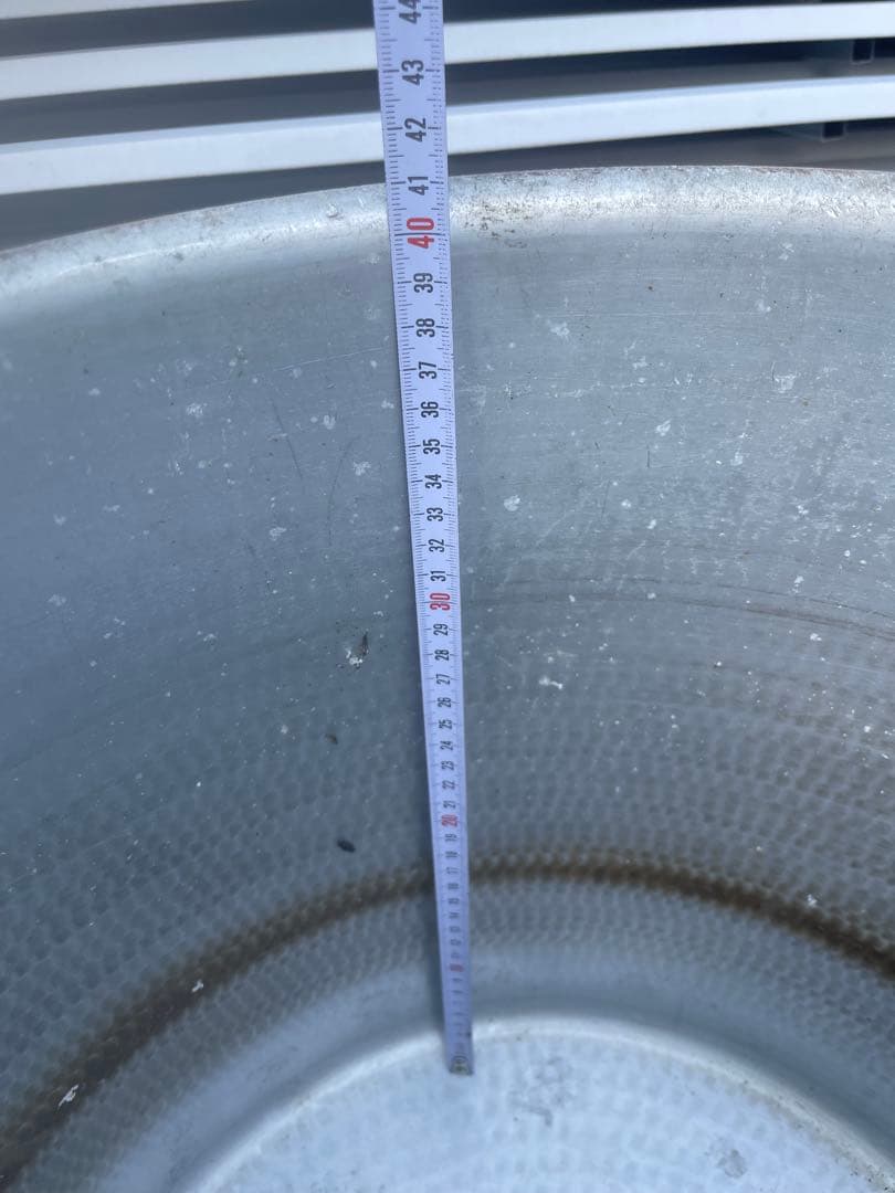大きい寸胴鍋 業務用 アルミ製 厨房機器 両手鍋 蓋有り直径約43㎝高さ約40㎝