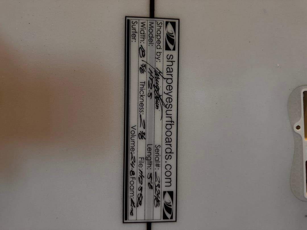 Sharp Eye Surfboards H T 2.5 5.8美品