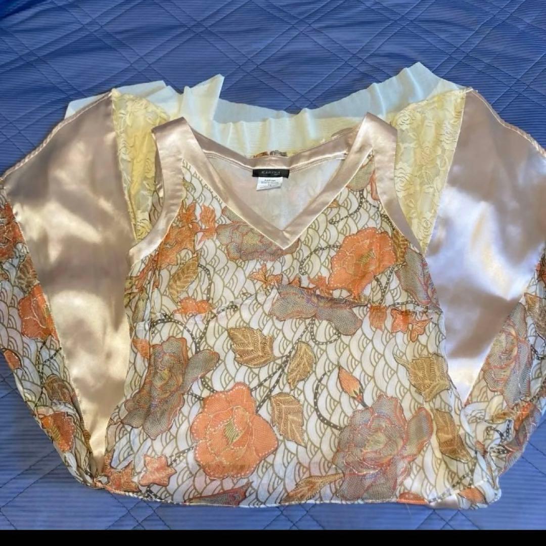 ドレスフランス製ノースリーブ ワンピースKARINA PARIS シルク100%