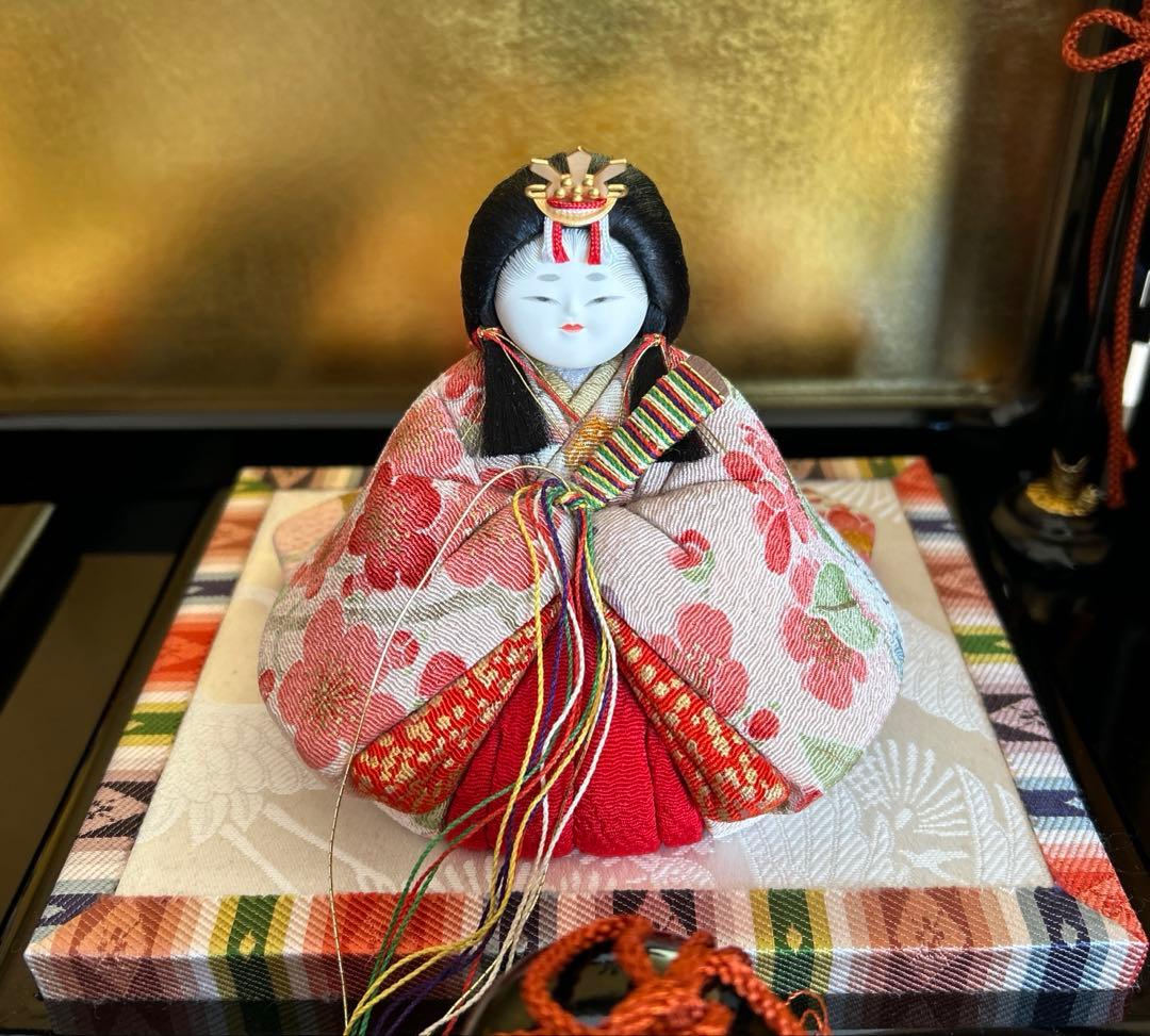 原孝州　親王飾　やさしいお雛様　　木目込雛　花柄着物