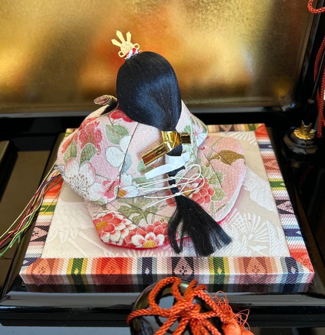 原孝州　親王飾　やさしいお雛様　　木目込雛　花柄着物
