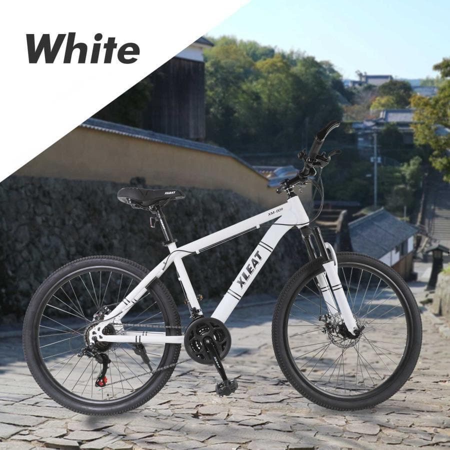 マウンテンバイク 26インチ 軽量 自転車 アウトドア ホワイト 1842
