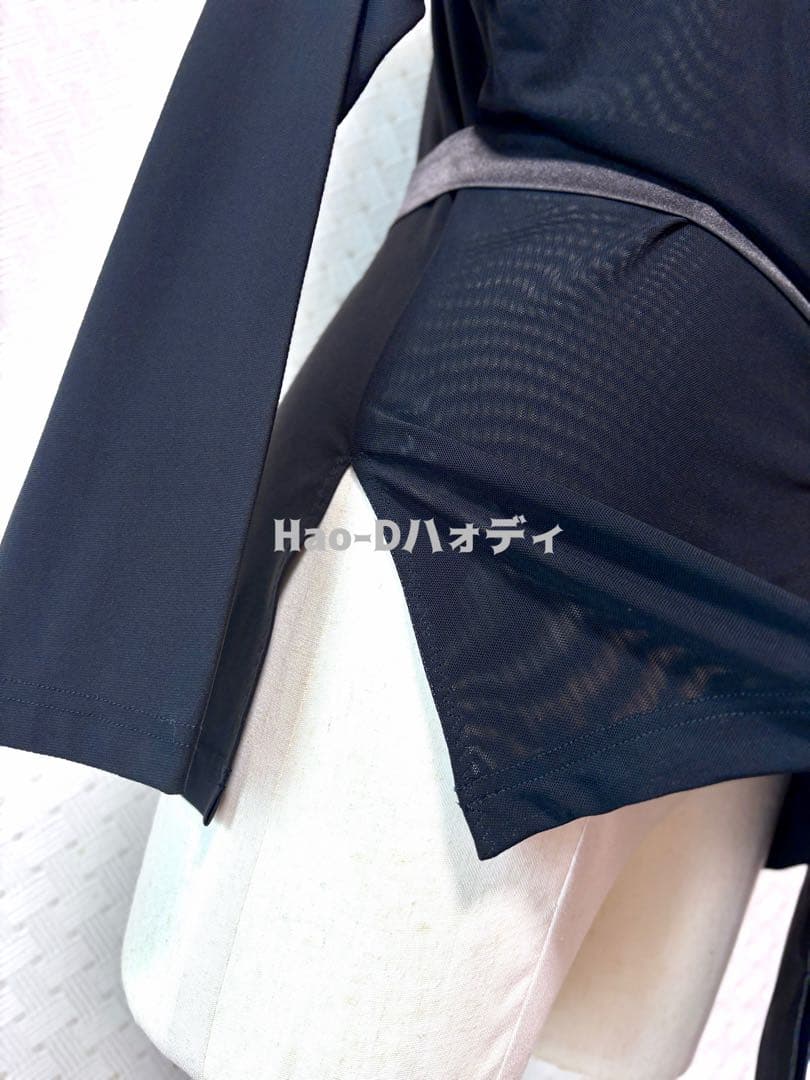 新品★社交ダンス★ラテン★メンズ★シャツ★メッシュドレープ★タートルネック★L