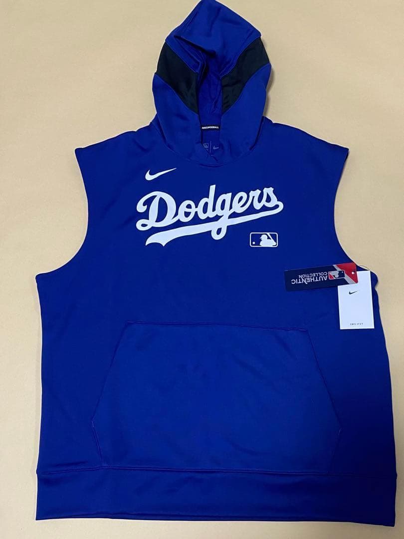 Ｌ ドジャースノースリーブパーカー選手着用モデル　オーセンティックNike
