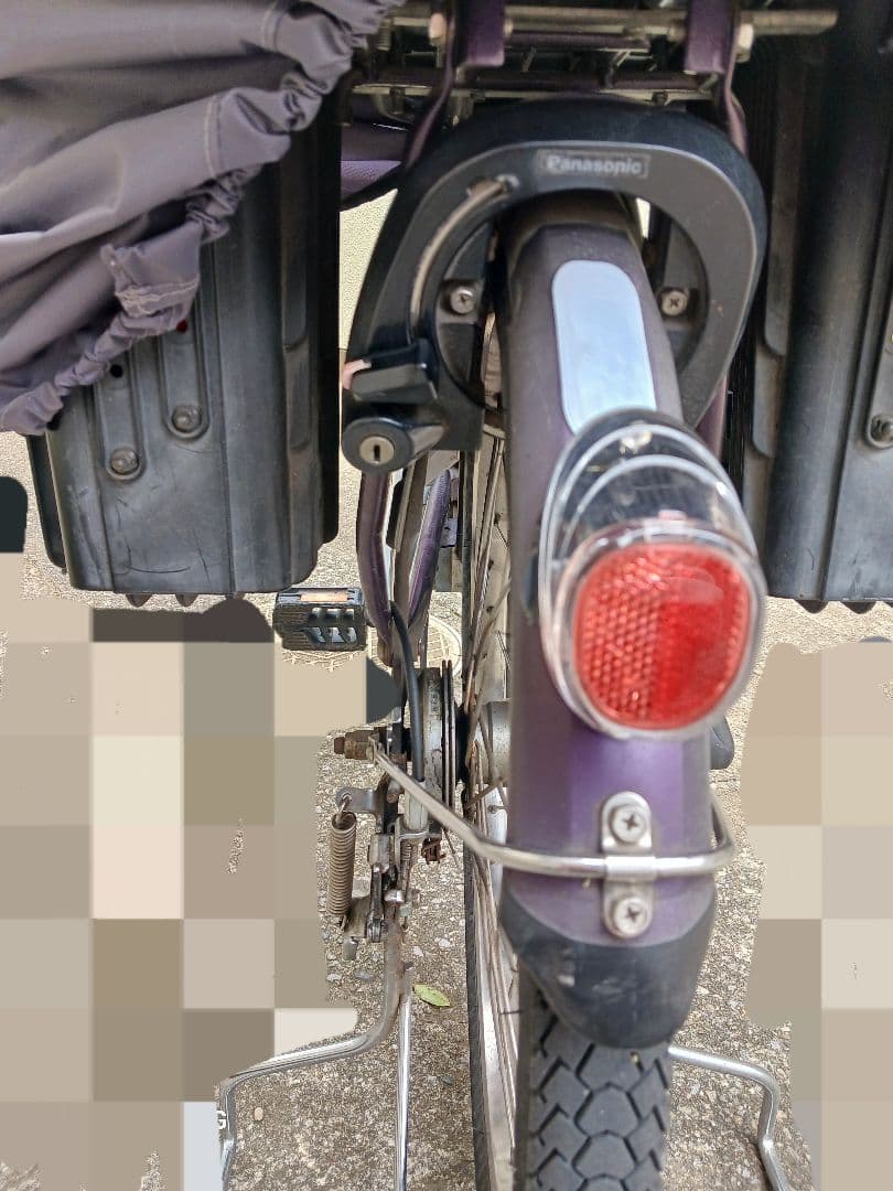 子供乗せ電動自転車 チャイルドシート付き 紫色