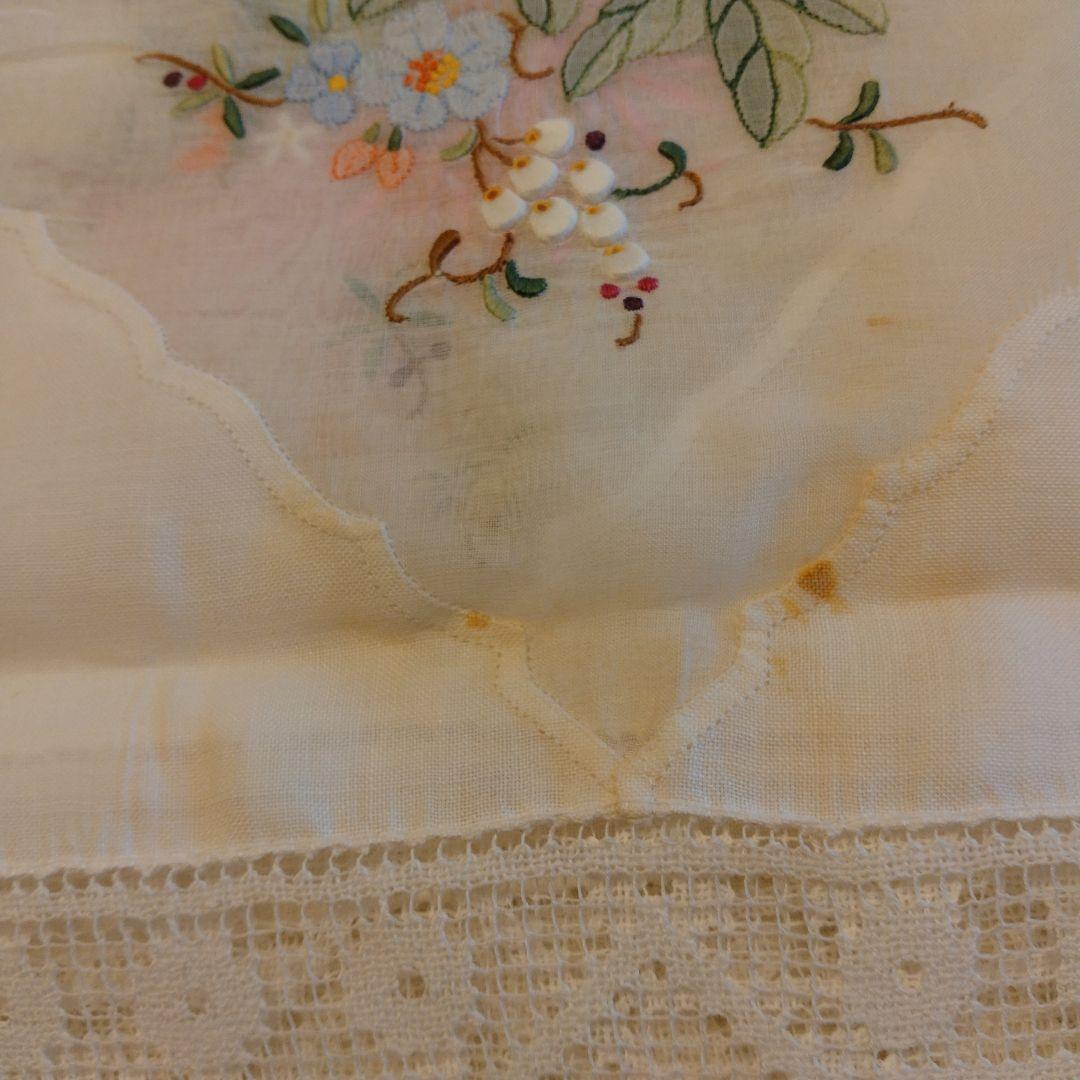 スワトウ仙頭、手刺繍レース 大判テーブルクロス　貴重