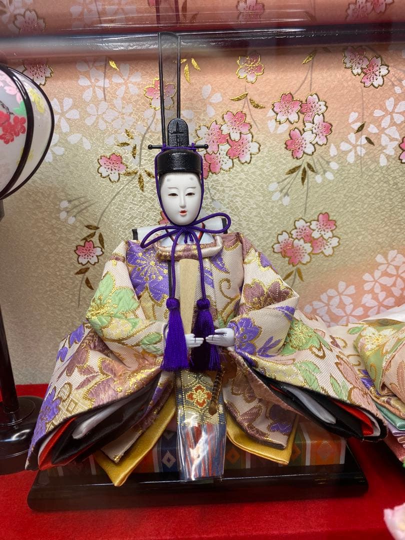 東京久月　雛人形アクリルケース入り親王飾り・間口約５７×奥行約３１×高さ約３６㎝