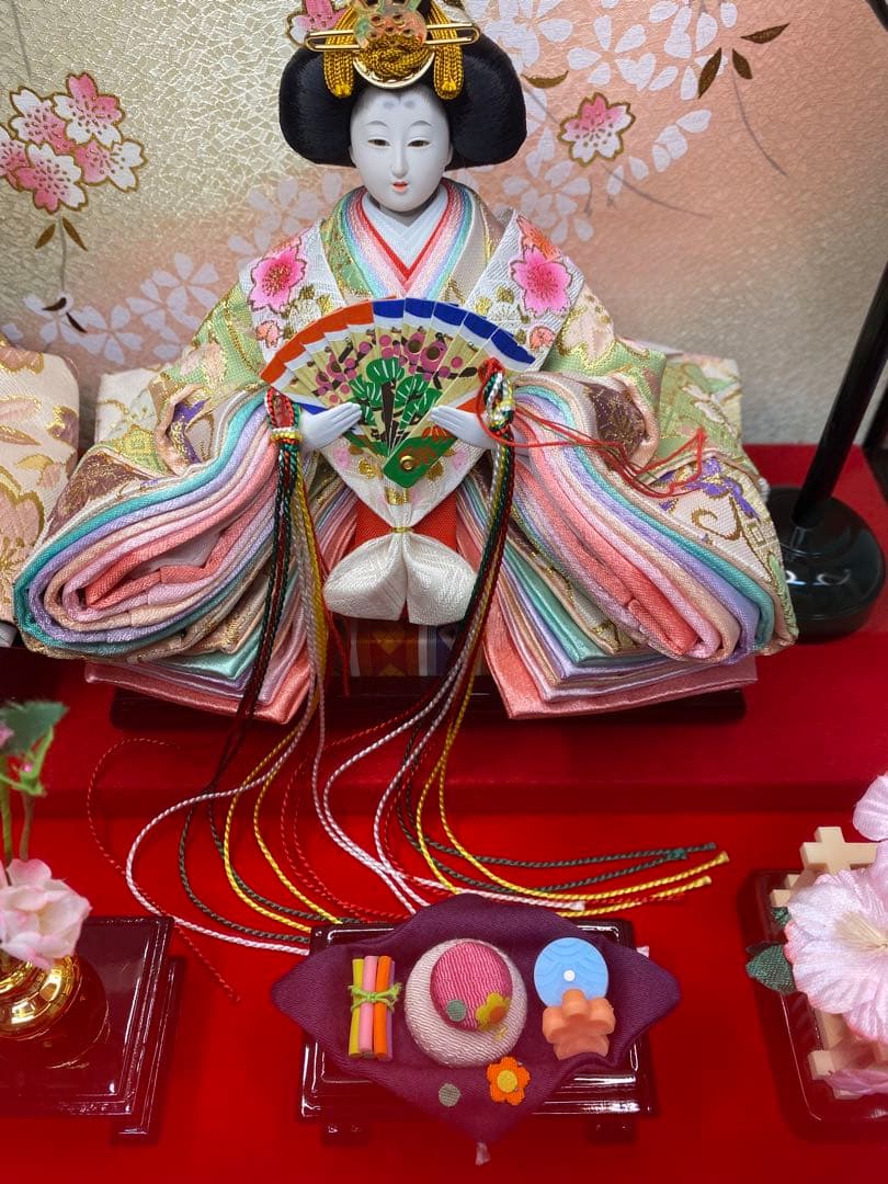 東京久月　雛人形アクリルケース入り親王飾り・間口約５７×奥行約３１×高さ約３６㎝