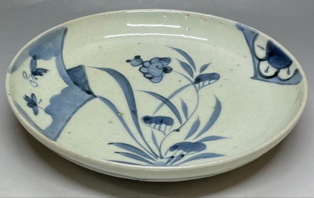 古伊万里　染付　6寸皿　江戸時代　u4663