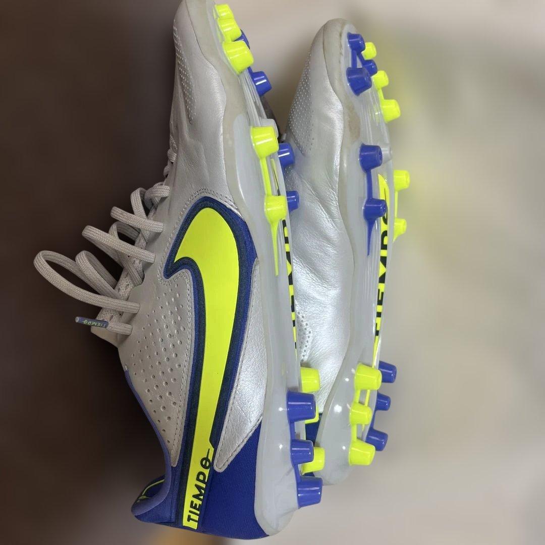 Nike Tiempo シルバー/ネオンイエロー AG 29cm エリート