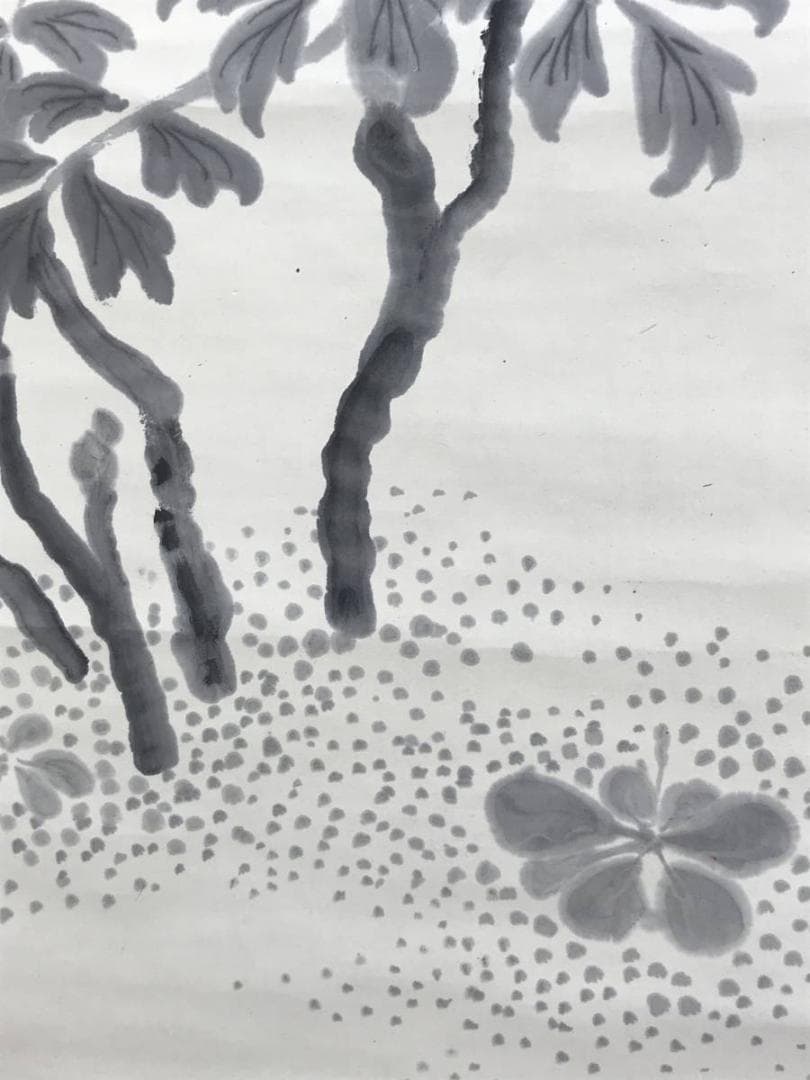 【真作】蒼樹健/牡丹に蜂図/花図/春の花図/花鳥図/掛軸/名家伝来/AD-312