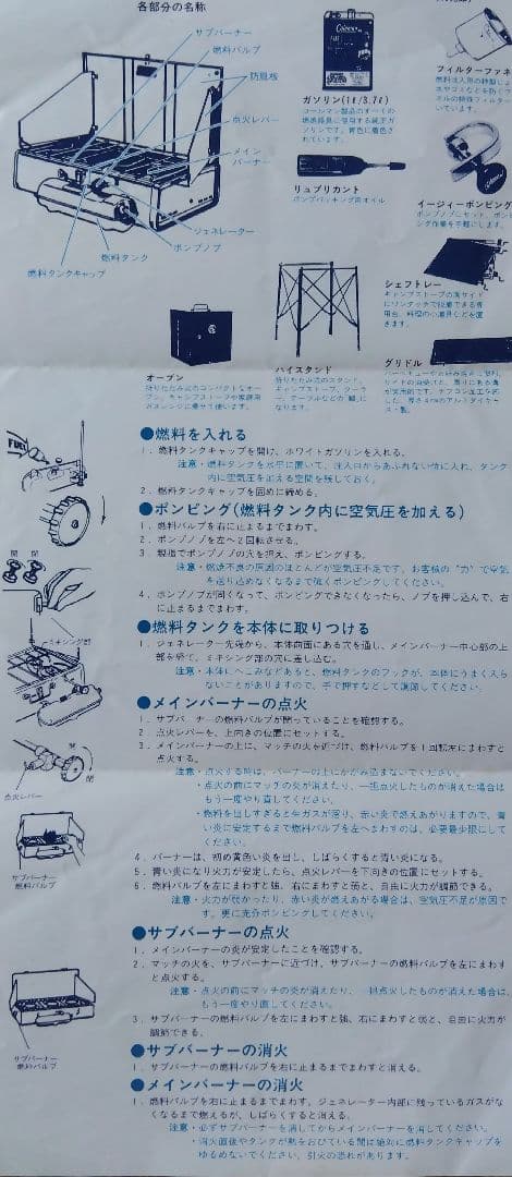 コールマン 413H パワーハウスツーバーナーストーブ英字日本語取説付き
