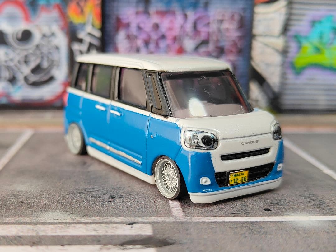 トミカ改造 ダイハツ ムーヴ キャンバス 全塗装☆深リムホットウィー