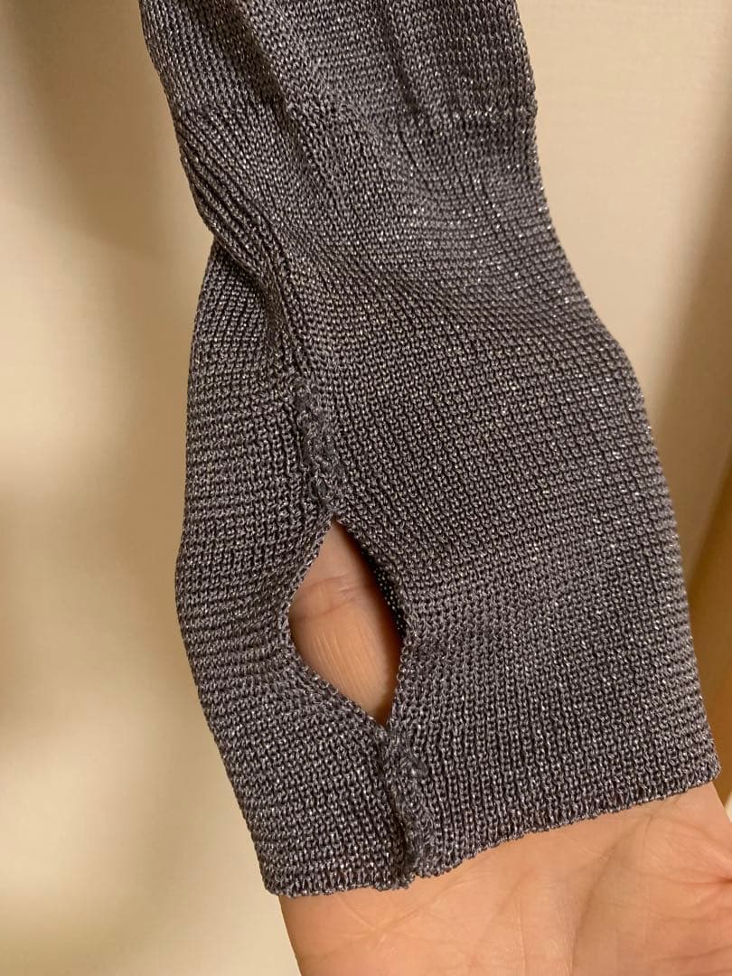 JieDa グレー ニット ジャケット ジップアップ ゴルフ用