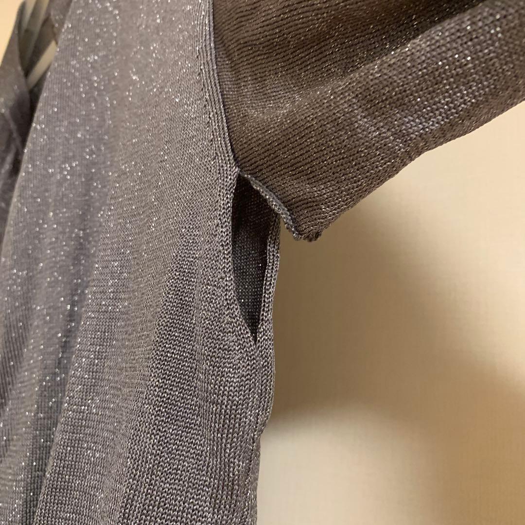 JieDa グレー ニット ジャケット ジップアップ ゴルフ用