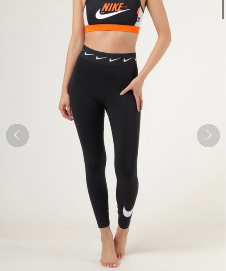 新品★Nike ナイキ スポーツブラ & レギンス 2点セット 白黒 XL