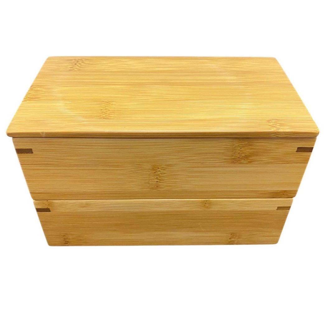【竹仙】煤竹長方形二段弁当箱 竹製品 お弁当箱