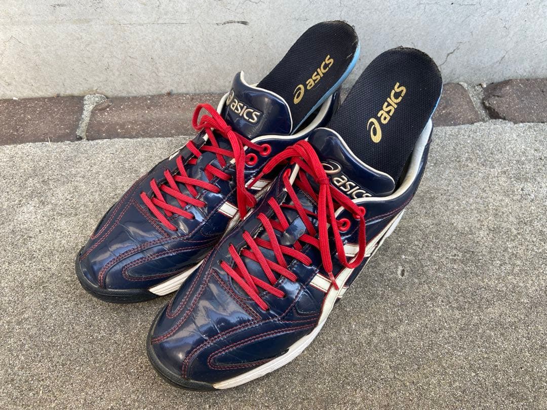 asics オーダートレーニングシューズ ネイビー/レッド27.5cm