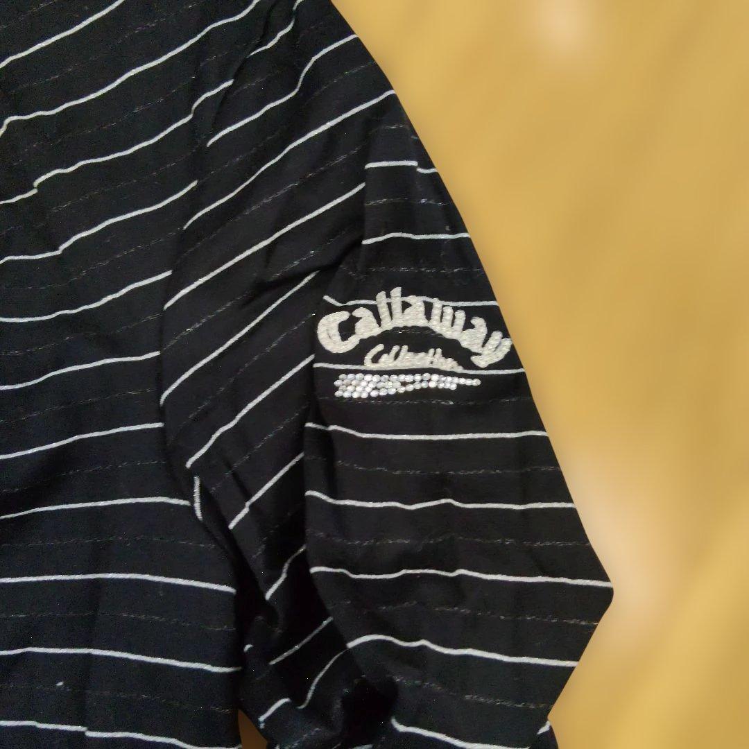 新品　Callaway ストライプ ジップアップカーディガン