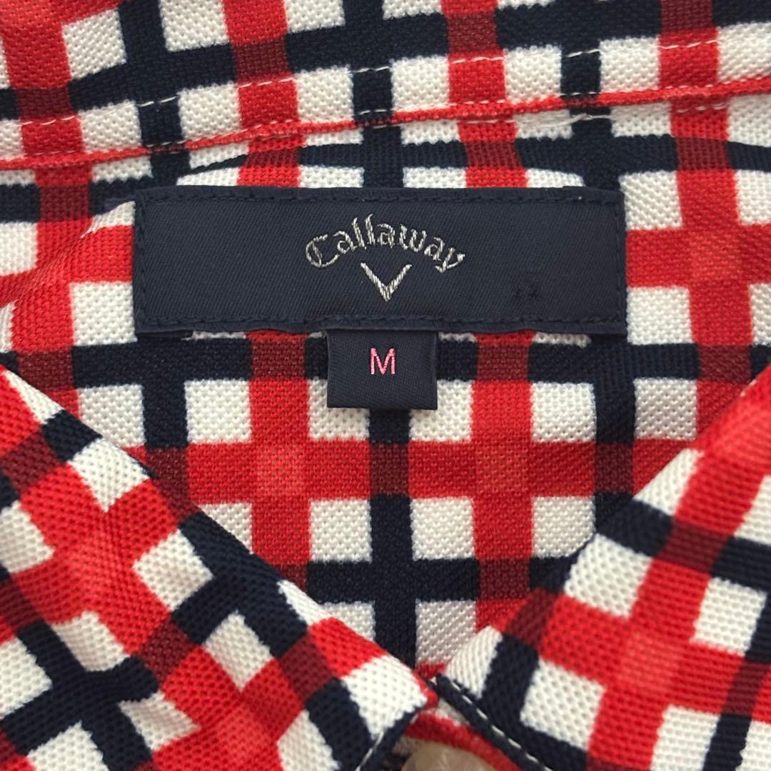 Callaway キャロウェイ ゴルフウェア ミニワンピース チェック柄 赤 M