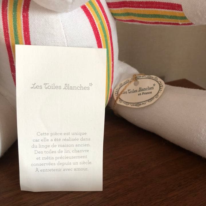 テディベア ぬいぐるみ リネン フランス製 レトワールブランシュ ハンドメイド