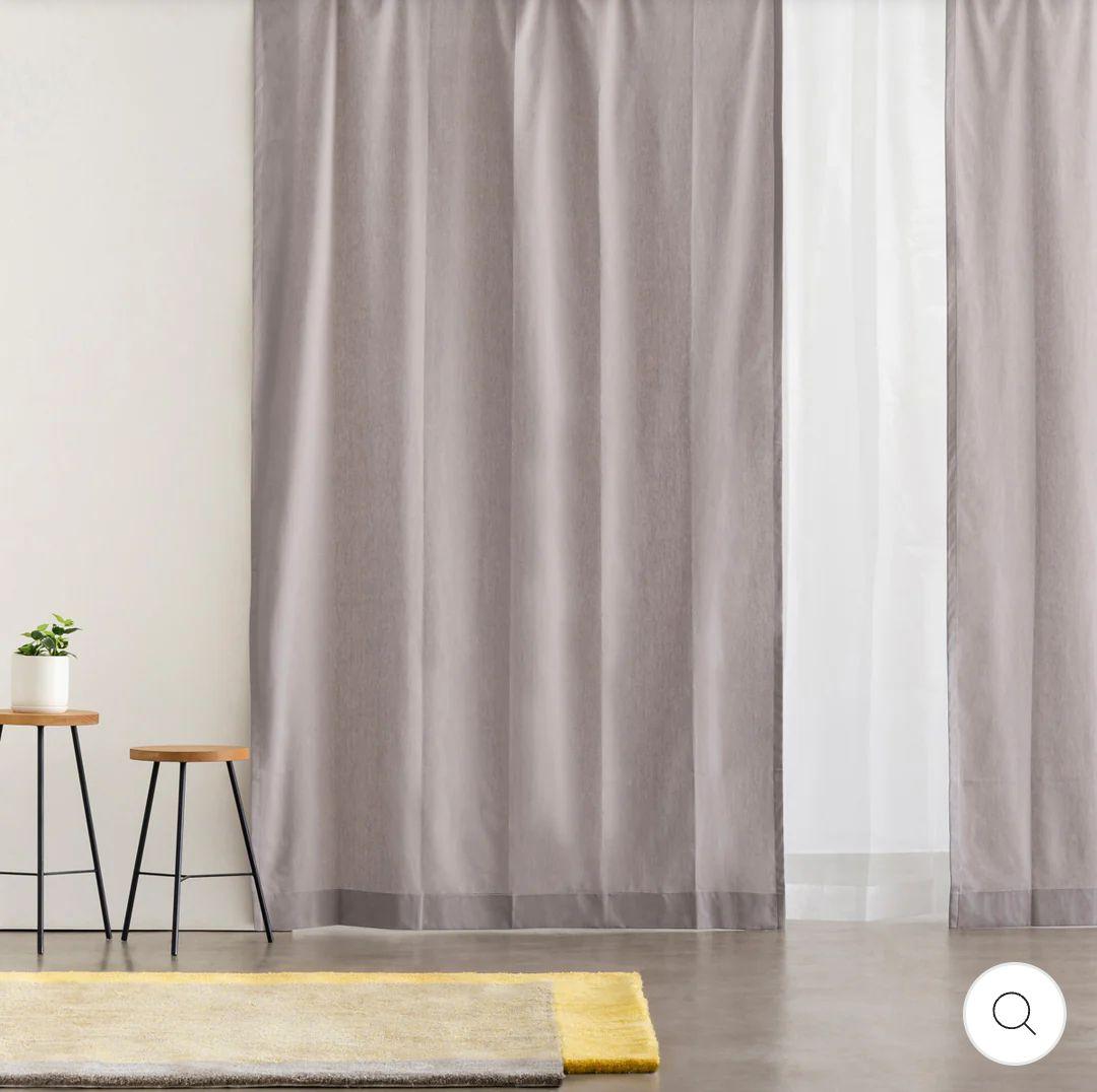 Calm - リネンフラットカーテンGray - CUR-122-GY中古