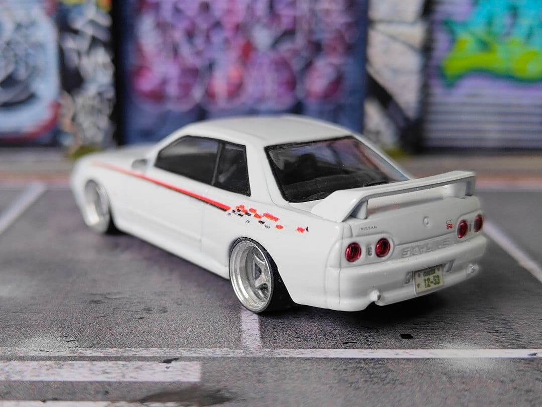 京商 R32 NISMOトミカ改造 ☆自作アルミリム ☆段リム ホットウィール