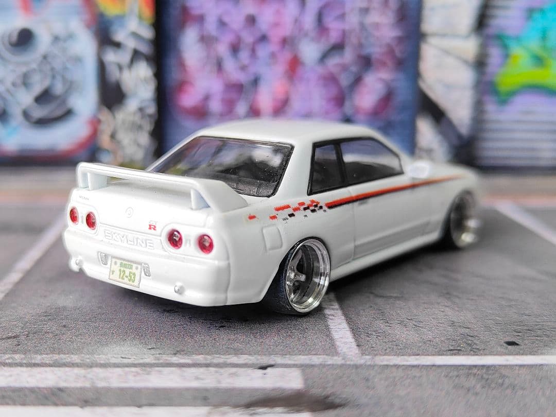 京商 R32 NISMOトミカ改造 ☆自作アルミリム ☆段リム ホットウィール