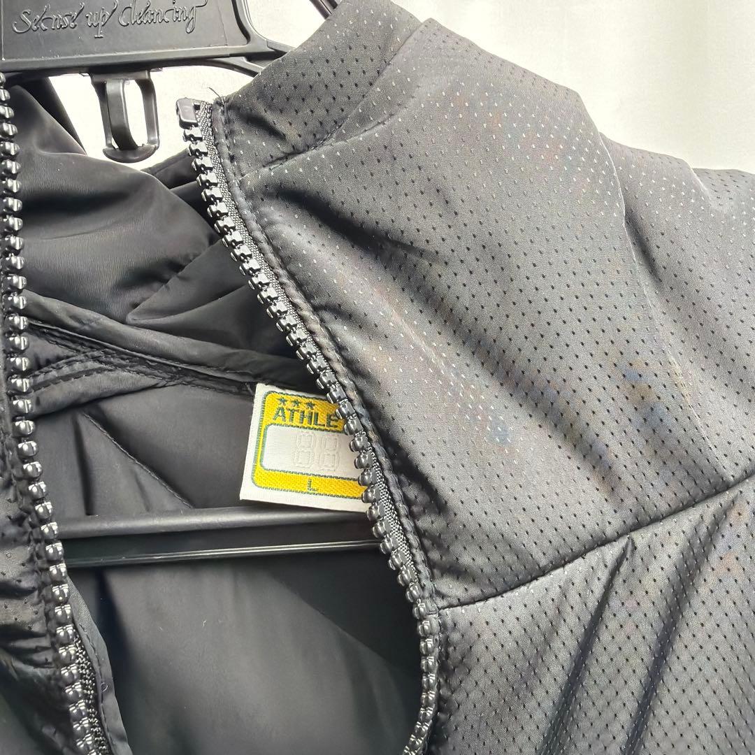 ATHLETA ベンチコート ブラック　Ｌサイズ　アスレタ　ダウンジャケット