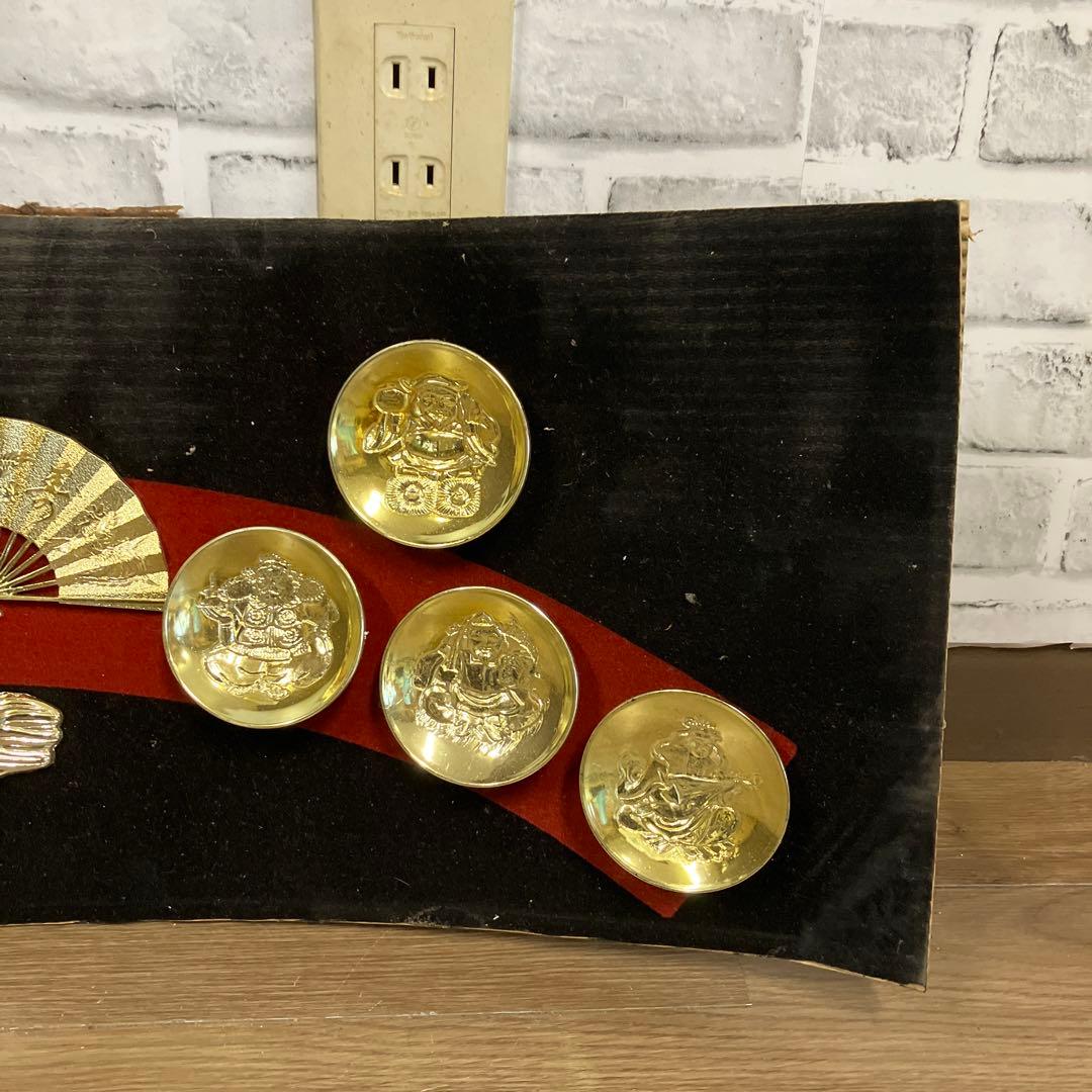 開運 縁起物 七福神 オブジェ 宝船 金杯 飾り 壁掛け 置き物 昭和レトロ