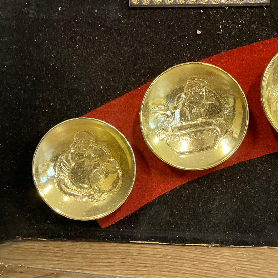 開運 縁起物 七福神 オブジェ 宝船 金杯 飾り 壁掛け 置き物 昭和レトロ