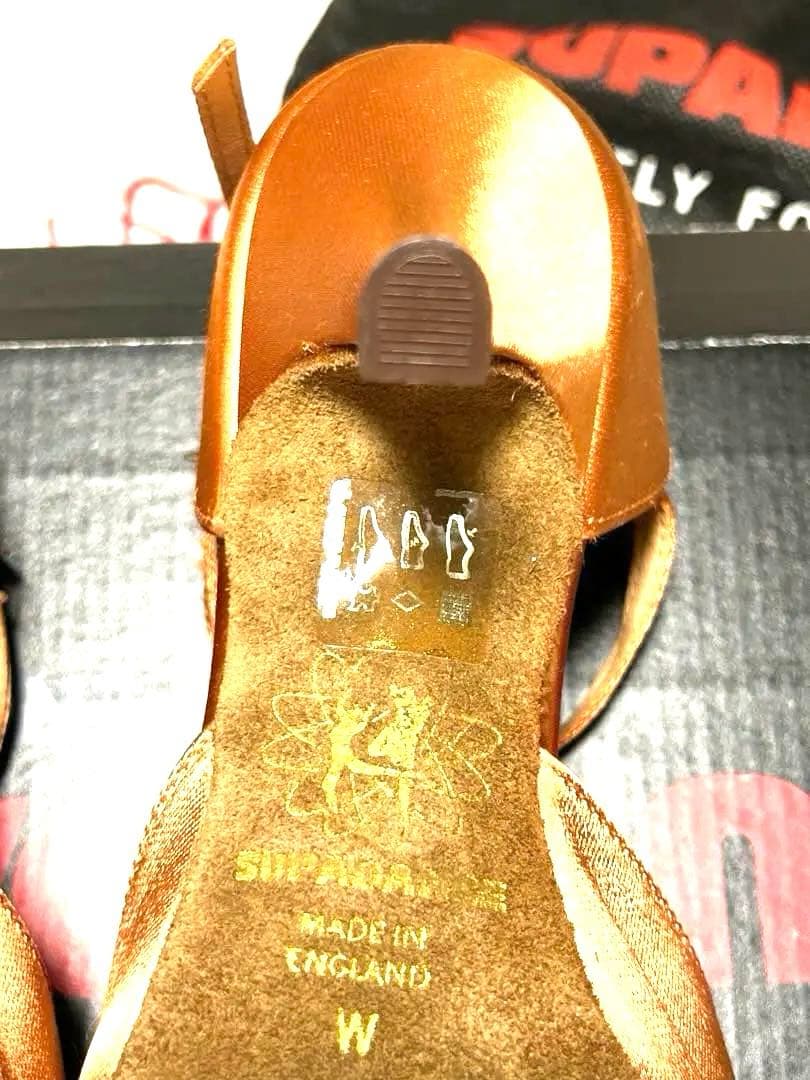 新品！スーパーダンス23センチ　社交ダンスラテン用オレンジブラウンオープントゥ