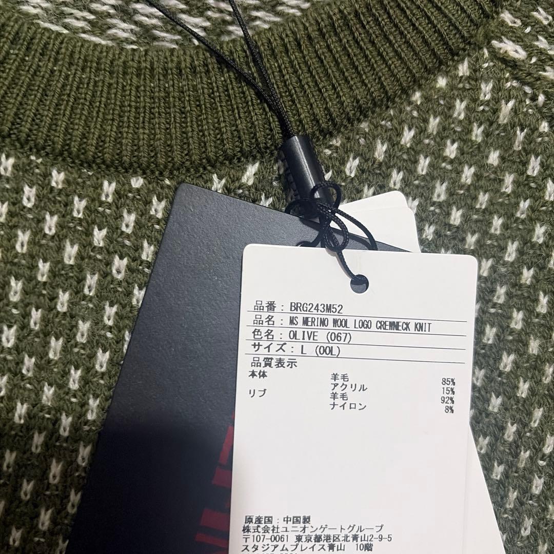 新品未使用タグ付 ブリーフィング メンズ ニット オリーブL