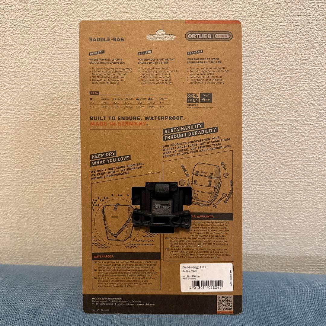 ORTLIEB SADDLE BAG 1.6L ラスト1点