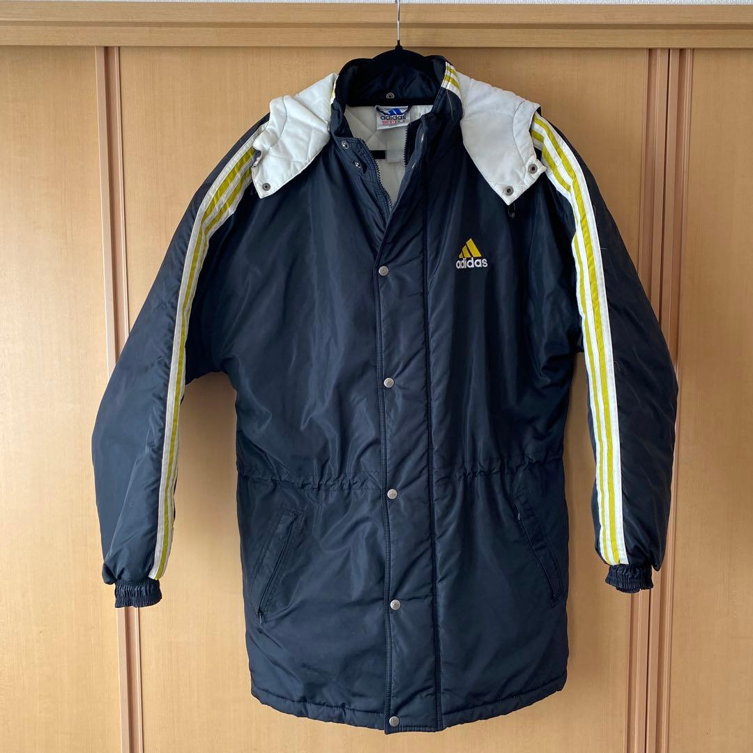 ビンテージ adidas フード付き ベンチコート ロングコート 防寒着