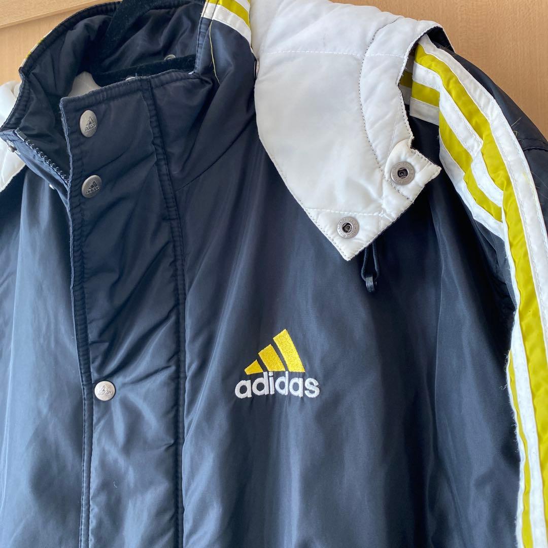 ビンテージ adidas フード付き ベンチコート ロングコート 防寒着